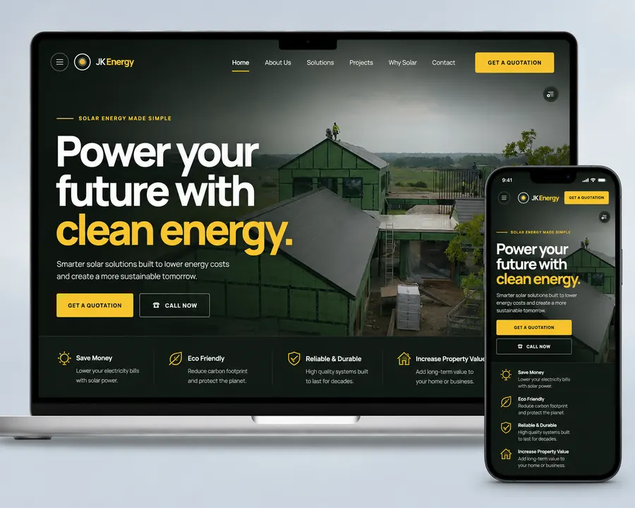 Restaurant website mockup shown on desktop and mobile screens